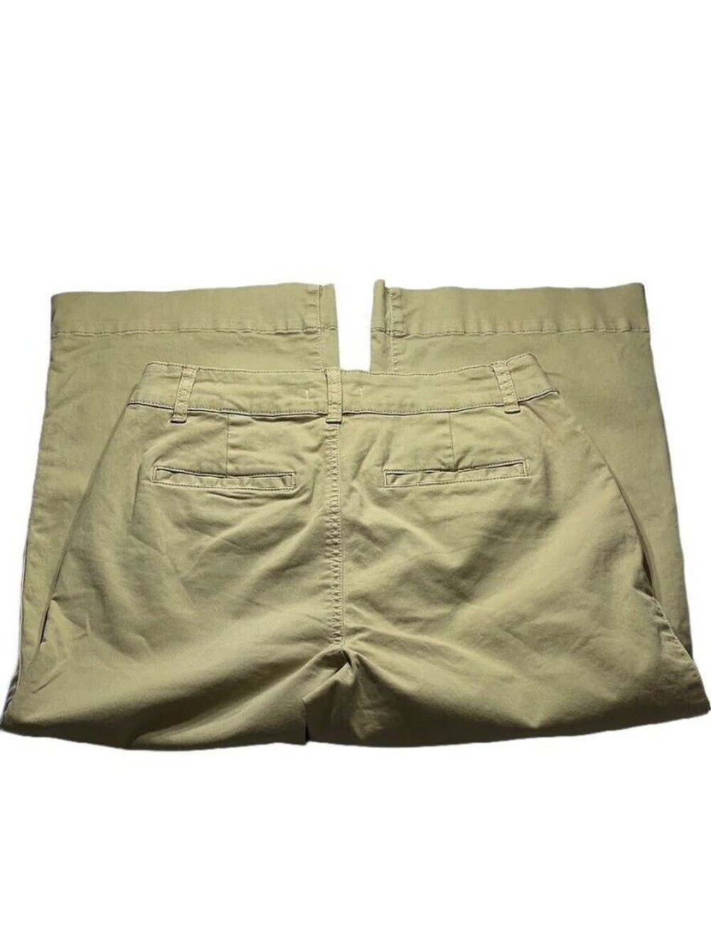 Wide Leg Khaki Cotton Cropped Pants With Front & Back Pockets from Daily Ritual - Picture 4 of 11
